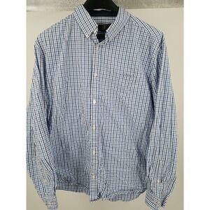 Calvin Klein Shirt Mens L Large Plaid Long Sleeve Button Up‎ Lightweight Cotton
